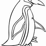 Drawing Penguin Coloring Artistic Rockhopper Hole Fishing Ice Through sketch template