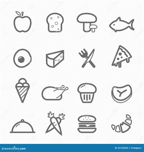 food symbol  icon set stock  image