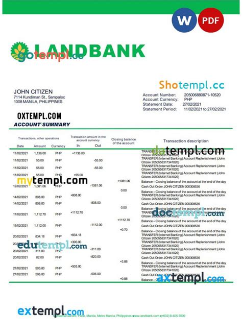 philippines land bank   philippines proof  address bank