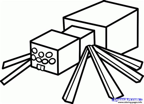 gambar spiders minecraft video game coloring page pages cute spider