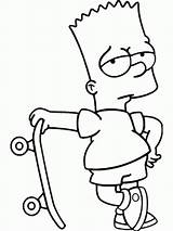 Coloring Pages Skateboard Skateboarding Kids Simpsons Simpson Color Bart Popular Print Coloringhome sketch template