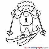 Coloring Winter Pages Ski Boy Sheet Title Coloringpagesfree sketch template