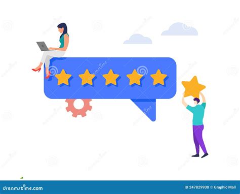 mensen die vijf sterren feedback geven klanten bekijken sterren met goede en slechte snelheid