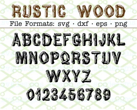 rustic wood svg font cricut silhouette files svg dxf eps png