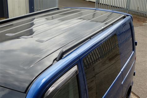 vw   swb transporter roof rails oe genuine style black roof bars exterior ebay