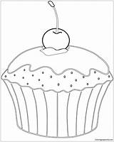 Muffin Pages Coloring Cherry Color Online Food Coloringpagesonly Kids Choose Board sketch template