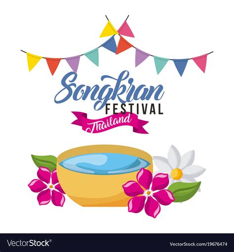 songkran festival thailand greeting card vector image