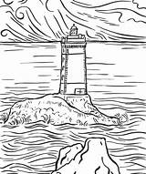 Coloring Lighthouse Pages Scenery Kids Adults Printable Drawing Lighthouses Print Mountain Color Sheets Sea Book Beach Getdrawings Bestcoloringpagesforkids Water Detailed sketch template