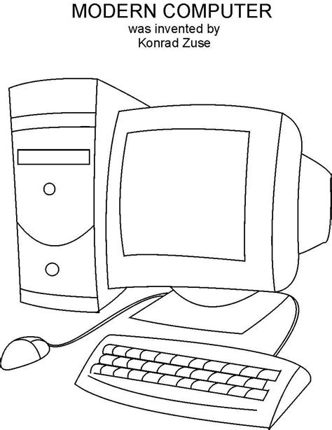 modern computer coloring page computer lab lessons kids computer