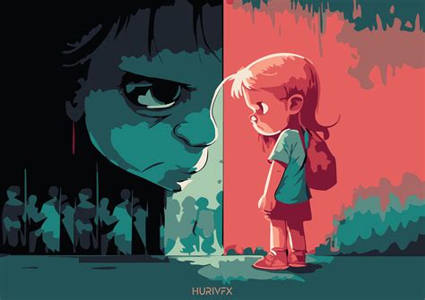 artstation child trauma illustration poster design