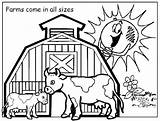 Coloring Farms Farm Designlooter Cheerful Sun Printable Pages sketch template