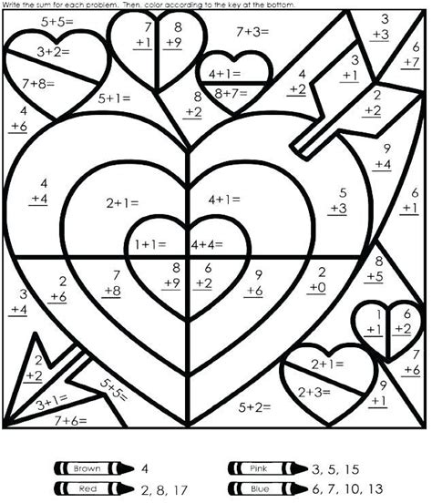 math coloring pages  coloring pages  kids math valentines