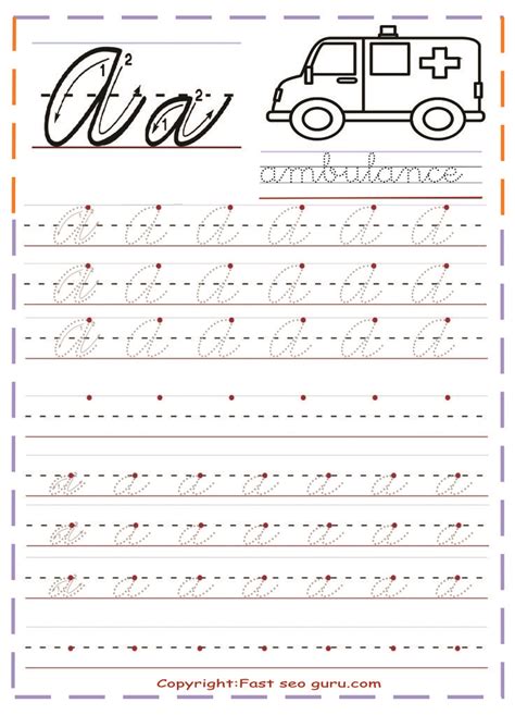 improve cursive handwriting worksheet