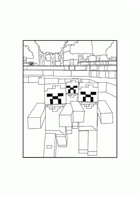 zombie minecraft coloring pages clip art library