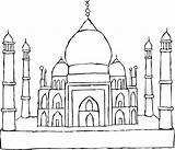 Drawing Mahal Taj Kids Coloring India Drawings Pages Worksheets Sketch Arts sketch template