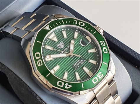 sold  tag heuer aquaracer green automatic ways  buy sell watches