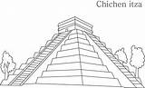 Pyramid Pyramids Aztec Piramide Piramides Maya Coloringsky Mayas Aztecas sketch template