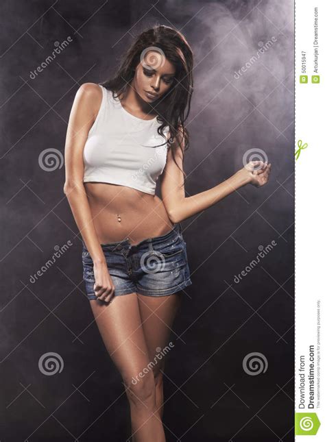 beautiful brunette woman posing stock image image of figure perfection 50015947