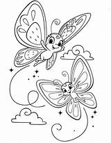 Butterfly Coloring Pages Cute Kids Printable Butterflies Strawberry Girls Color Colouring Sheets Shortcake Spring Princess Colorful Disney Garden Print Adults sketch template