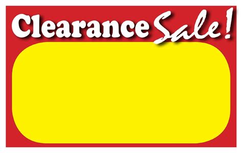retail clearance signs template  blank saleprice tags  pack clearance sale sign
