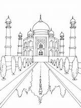 Taj Mahal Inde Coloriages Palace Cartes Geographie Mewarnai Palais Gulli Monumentos Getdrawings Dessins Imprimer Pintando Viaja Alrededor Numéroté Carnet Architecturaux sketch template