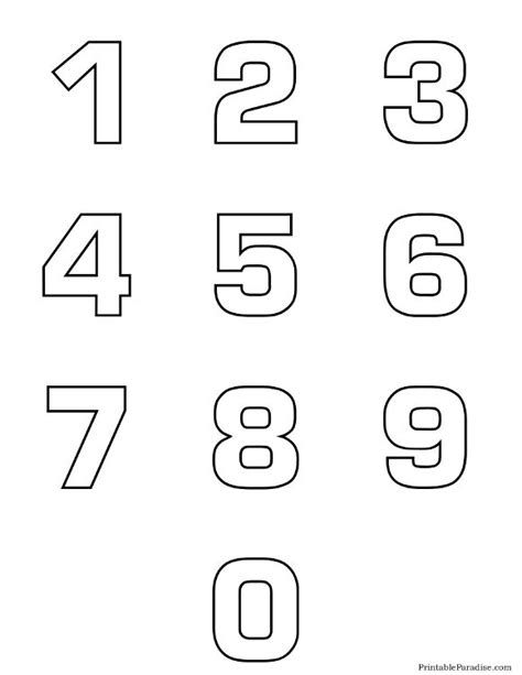printable number outlines     page printable numbers stencils