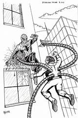 Octopus Coloring Pages Dr Doctor Printable Spider Man Vs Popular sketch template