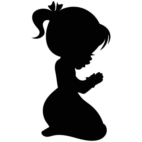praying child silhouette  getdrawings