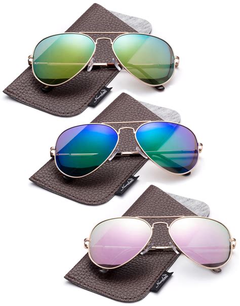 Newbee Fashion Polarized Aviator Sunglasses Mirrored Lens Classic