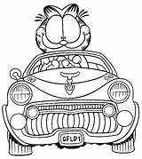 Coloring Garfield Pages Car Driving Halloween Vintage Color Netart Birthday Kids Print Getcolorings Printable Colouring Sheets Adult Cars Cartoon Books sketch template