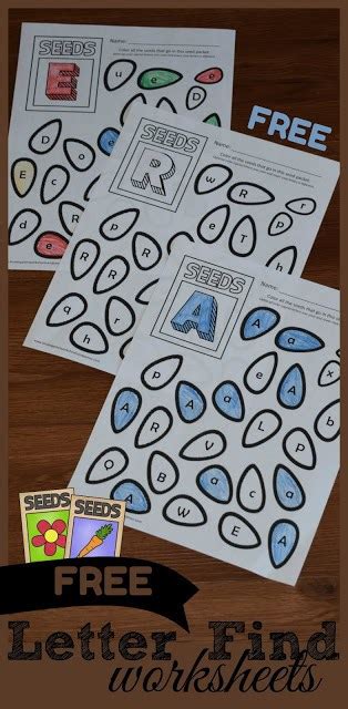 seed letter find worksheets homeschool printables