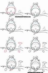 Totoro Draw Drawing Easy Step Neighbor Tutorial Tumblr Drawings Medium Simple Dragon Cute Steps Instructions Small Kids Written Paintingvalley sketch template