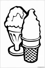 Ice Pages Cream Two Coloring Food Adults sketch template