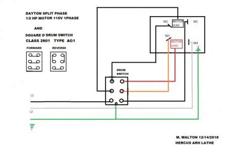 drum switch wiring split phase motor  hobby machinist
