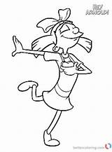 Hey Arnold Coloring Helga Pages Dancing Printable Phoebe Herself Template sketch template