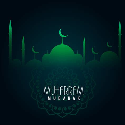 green muharram mubarak islamic background   vector art