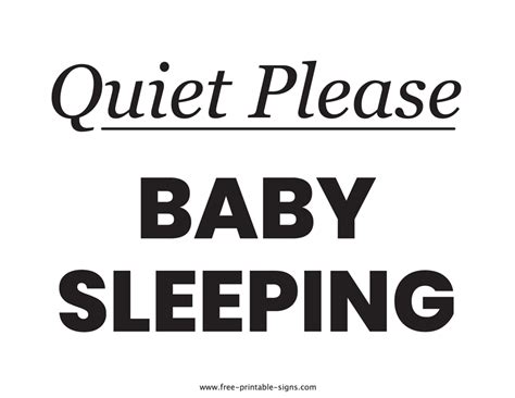 printable baby sleeping sign  printable signs