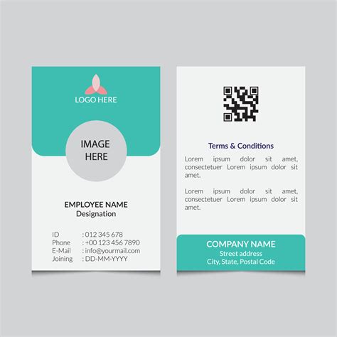simple id card design vector template front   side
