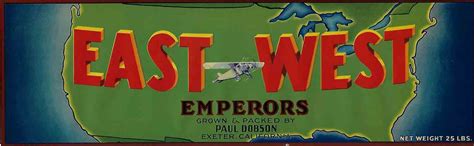 east west brand original crate label circa