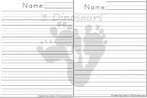 blank writing paper  dinosaurs
