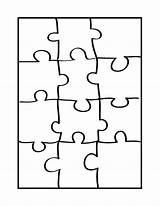 Puzzle Template Pieces Coloring Print sketch template