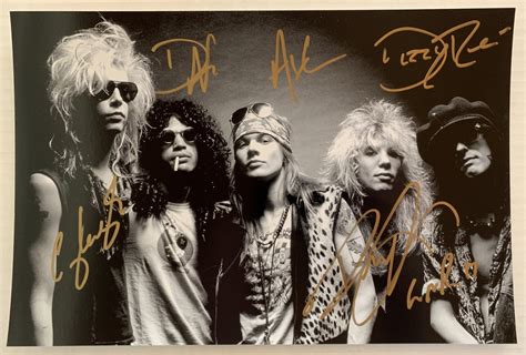 guns n roses band signed autographed 8x12 photograph
