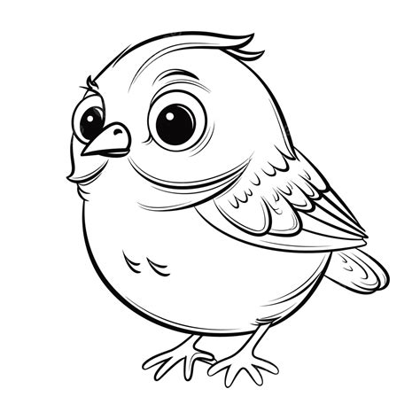beautiful cute baby bird coloring page outline sketch drawing vector