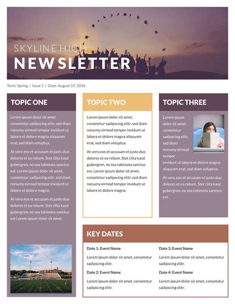 printable newsletter templates examples lucidpress  monthly newsletter template