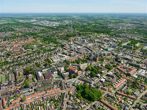 aerial view uden   small town   province noord brabant netherlands