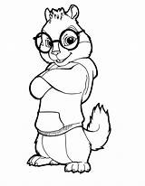 Coloring Chipmunks Alvin Pages Popular sketch template