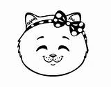 Cat Face Coloring Happy Girl Coloringcrew sketch template