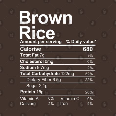 brown rice nutrition facts nutrition facts t shirt teepublic