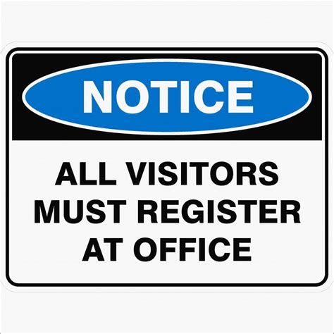 visitors  register  office discount safety signs  zealand