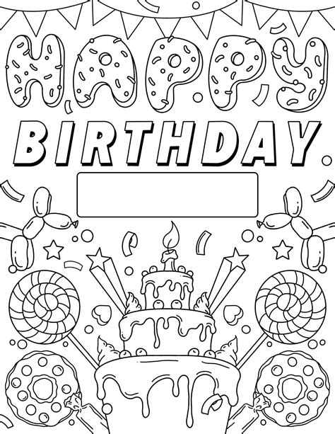 printable happy birthday coloring pages  kids coolbkids happy